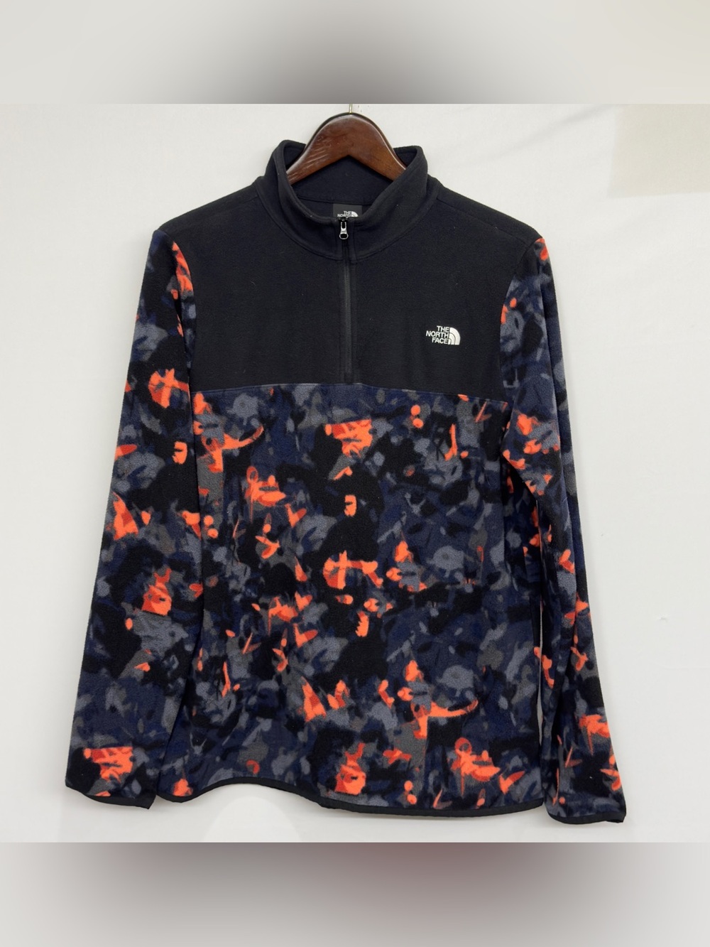The North Face TKA Glacier 1/4 Zip Fleece Pullover Abstract  Women’s XL Orange